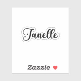 Pegatina Nombre de Janelle: caligrafía manuscrita