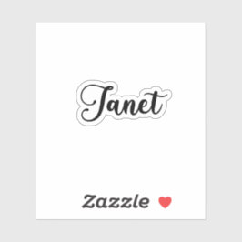 Pegatina Nombre de Janet - Caligrafía manuscrita