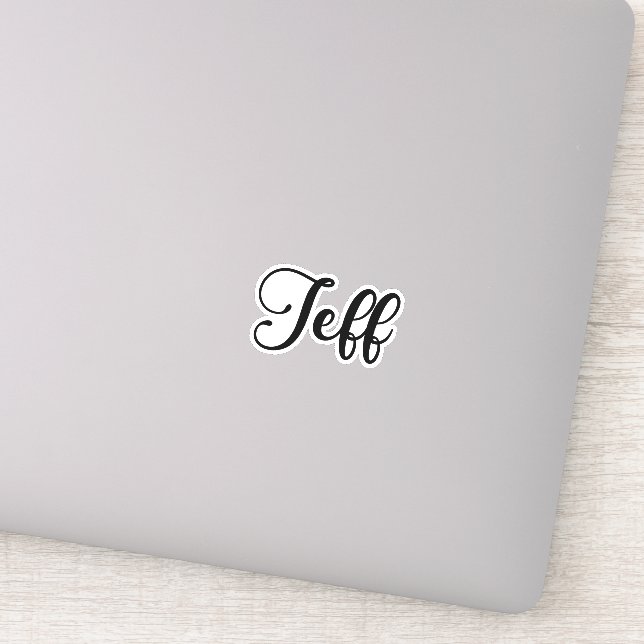 Pegatina Nombre de Jeff - Caligrafía manuscrita (Detalle)