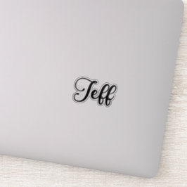 Pegatina Nombre de Jeff - Caligrafía manuscrita