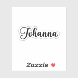 Pegatina Nombre de Johanna - caligrafía manuscrita