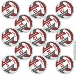 Pegatina nombre de jugador de voleibol negro marrón jovenci