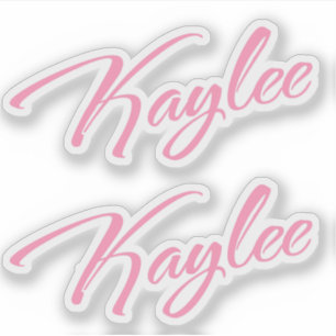 Pegatina Nombre de Kaylee en guion rosa x2