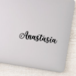 Pegatina Nombre de la anastasia - caligrafía manuscrita