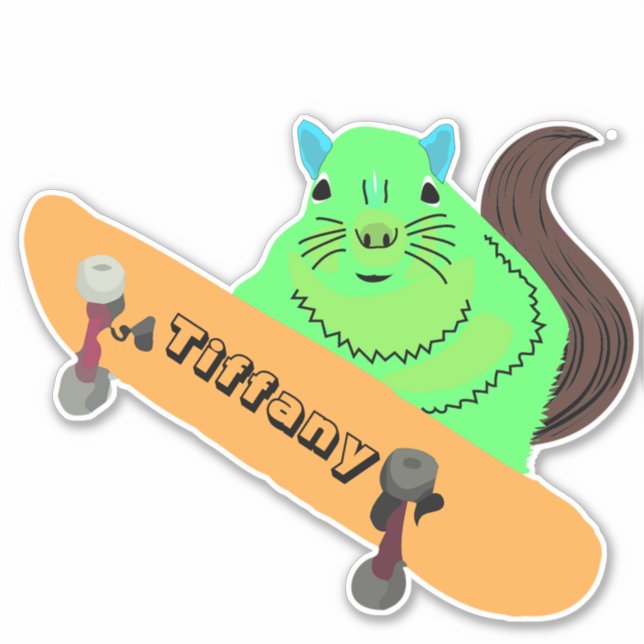 Pegatina Nombre de la ardilla traviesa #118 Chicas (Anverso)