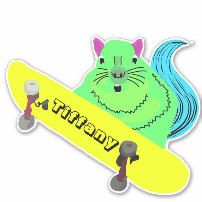 Pegatina Nombre de la ardilla traviesa #142 Chicas (Anverso)