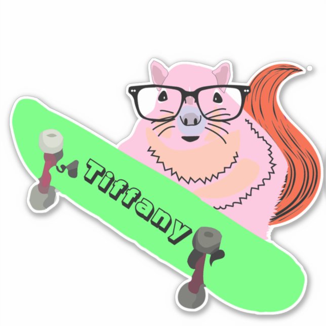 Pegatina Nombre de la ardilla traviesa #149 Chicas (Anverso)