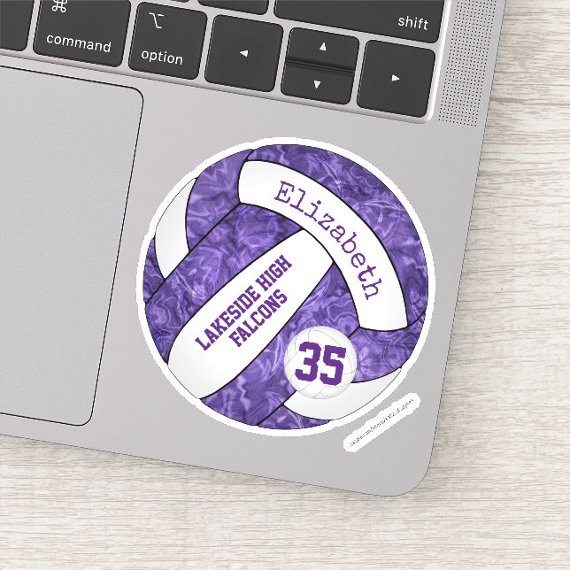 Pegatina nombre de la mascota de la escuela de voleibol de  (Detalle)