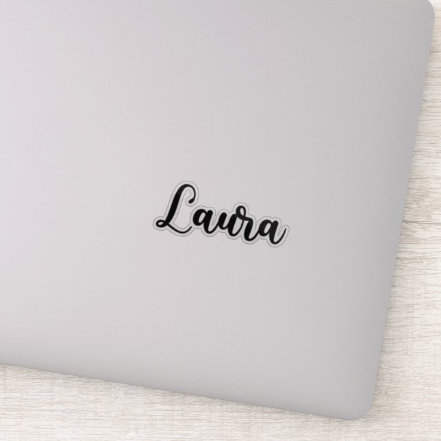 Pegatina Nombre de Laura - Caligrafía manuscrita (Detalle)