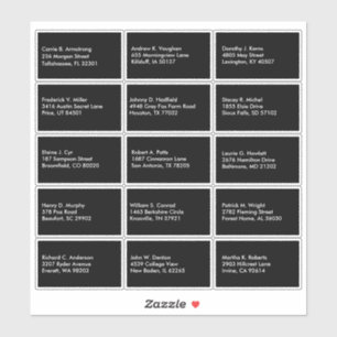 Pegatina Nombre de lista de invitados Personalizado Blanco