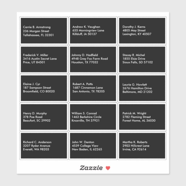 Pegatina Nombre de lista de invitados Personalizado Blanco  (Hoja)