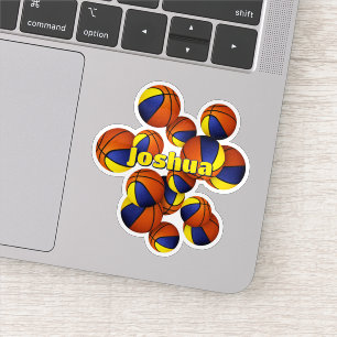 Pegatina nombre de los niños de los colores del equipo de o