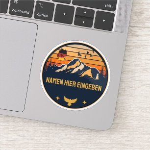Pegatina Nombre de lugar personalizado diseño redondo de Al