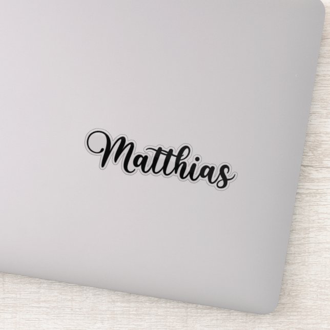 Pegatina Nombre de Matthias - caligrafía manuscrita (Detalle)