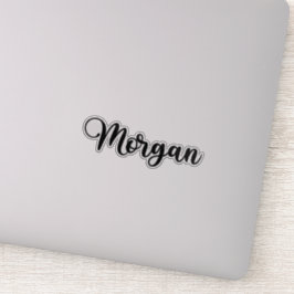 Pegatina Nombre de Morgan: caligrafía manuscrita