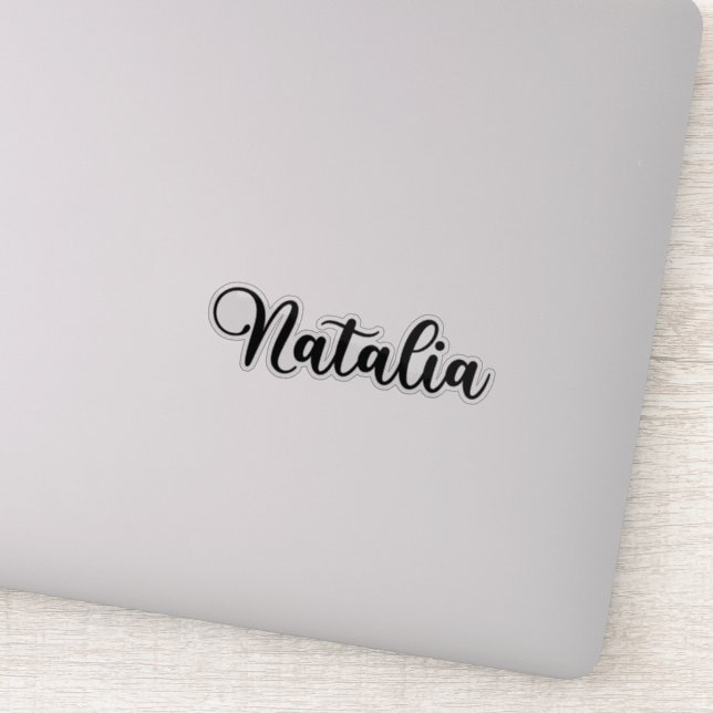 Pegatina Nombre de Natalia - Caligrafía manuscrita (Detalle)