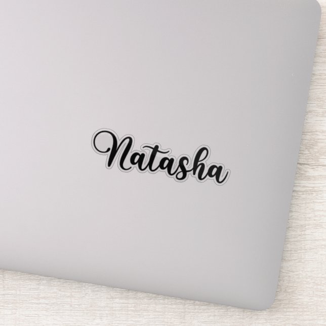 Pegatina Nombre de Natasha - Caligrafía manuscrita (Detalle)