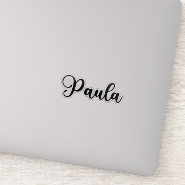Pegatina Nombre de Paula - Caligrafía manuscrita (Detalle)