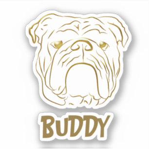 Pegatina Nombre de perro Bulldog