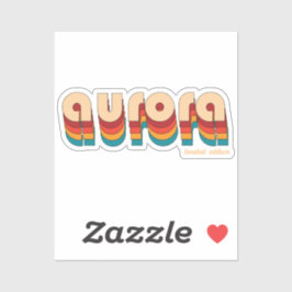 Pegatina Nombre de Retro Aurora