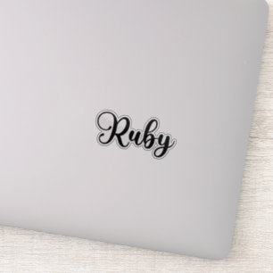 Pegatina Nombre de Ruby - Caligrafía manuscrita