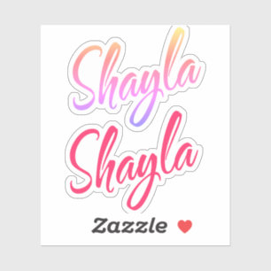 Pegatina Nombre de Shayla letras cursivas x2