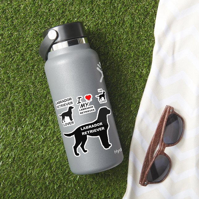 Pegatina Nombre de Silueta de Labrador Retriever (HydroFlask Insitu)