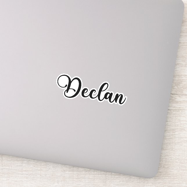 Pegatina Nombre Declan: caligrafía manuscrita (Detalle)