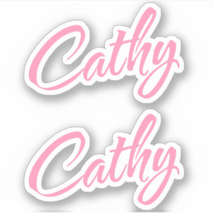 Pegatina Nombre decorativo Cathy en rosa x2