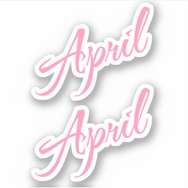 Pegatina Nombre decorativo de abril en rosa x2 (Anverso)
