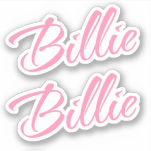 Pegatina Nombre decorativo de Billie en rosa x2