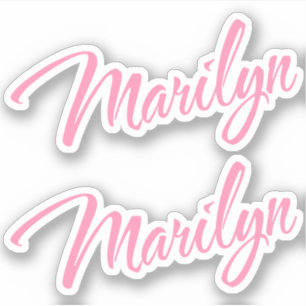 Pegatina Nombre decorativo de Marilyn en rosa x2