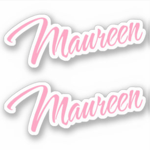 Pegatina Nombre decorativo malaureano en rosa x2