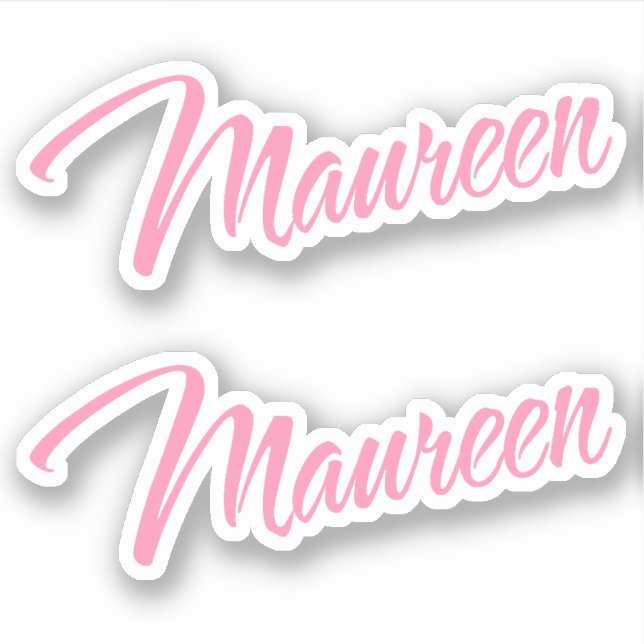 Pegatina Nombre decorativo malaureano en rosa x2 (Anverso)