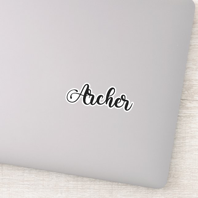 Pegatina Nombre del Arquero - Caligrafía manuscrita (Detalle)
