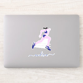 Pegatina Nombre del atleta del corredor de maratón que ejec