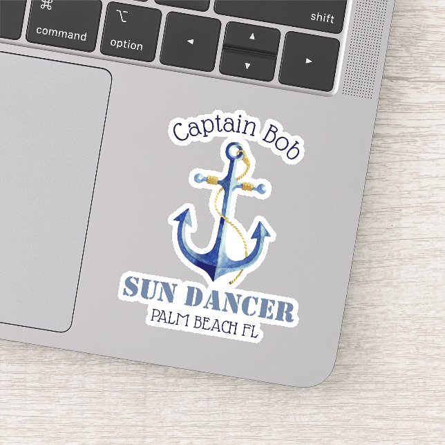 Pegatina Nombre del capitán Boat Nombre auténtico ancla náu (Detalle)
