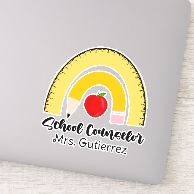 Pegatina Nombre del consejero escolar de suministros de la  (Detalle)