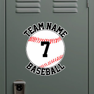 Pegatina Nombre del equipo de béisbol y número de jugador p