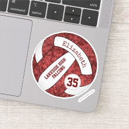 Pegatina nombre del equipo del colegio maroon chicas volley