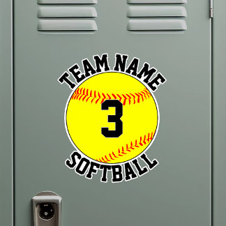 Pegatina Nombre del equipo Softball y número de jugador Dep