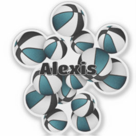 Pegatina nombre del jugador de baloncesto de color negro ve