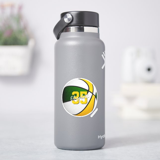 Pegatina nombre del jugador del equipo de baloncesto de oro (hidrofrasco)