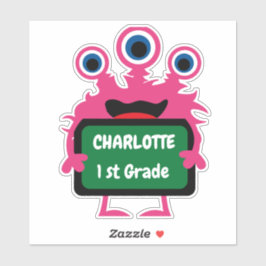 Pegatina Nombre del niño | Grado escolar | Monstruo