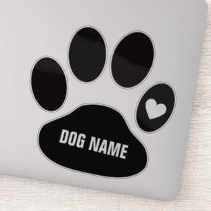 Pegatina Nombre del perro personalizado en Paw