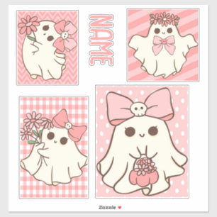 Pegatina Nombre del personalizable y fantasmas de niñas