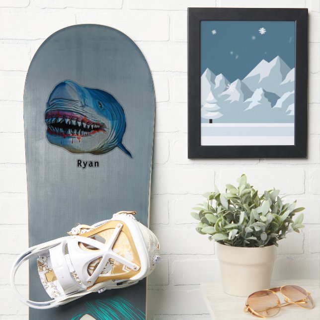 Pegatina Nombre del Personalizado de animales marinos del o (snowboard)