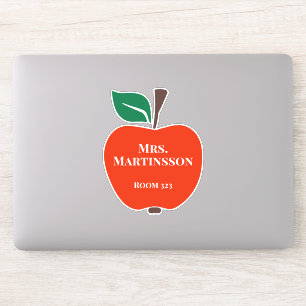 Pegatina Nombre del profesor Número de habitación Manzana r