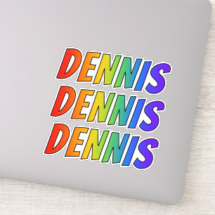 Pegatina Nombre "DENNIS" con colores de arcoiris divertidos