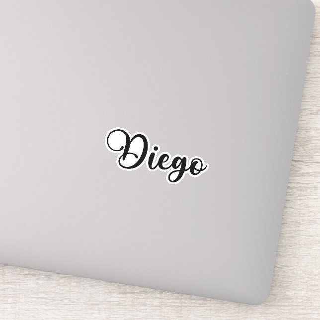 Pegatina Nombre Diego - Caligrafía manuscrita (Detalle)